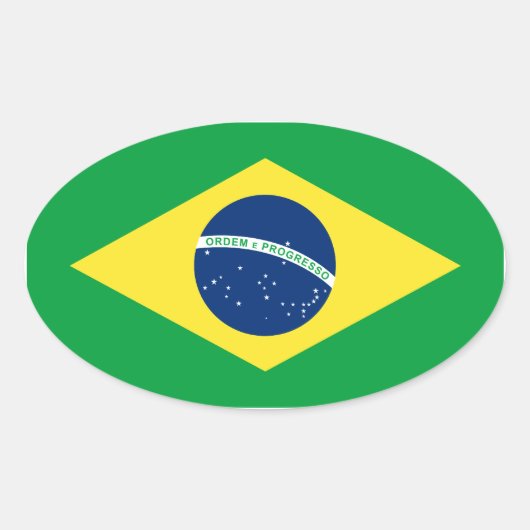braziliervlag ovale sticker (Voorkant)