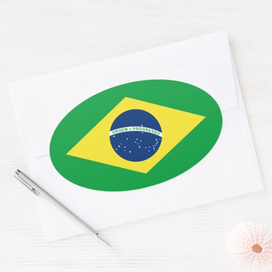 braziliervlag ovale sticker (Envelop)