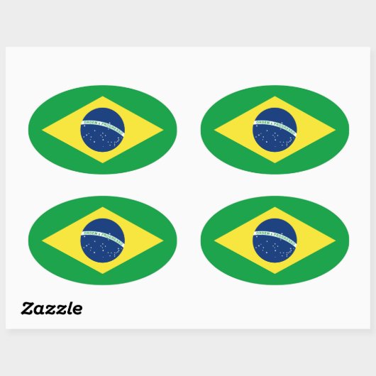 braziliervlag ovale sticker (Vel)