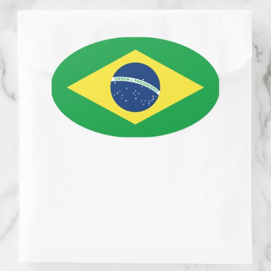 braziliervlag ovale sticker (Tas)