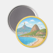 Brazilië's Rio de Janeiro Magneet (Voorkant / Achterkant)