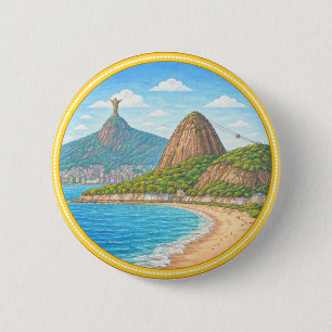 Brazilië's Rio de Janeiro Ronde Button 5,7 Cm
