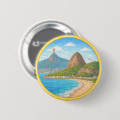 Brazilië's Rio de Janeiro Ronde Button 5,7 Cm (Voorkant /achterkant)