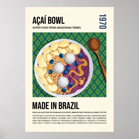 Brazillian Superfood Acai Bowl Artwork Poster (Voorkant)