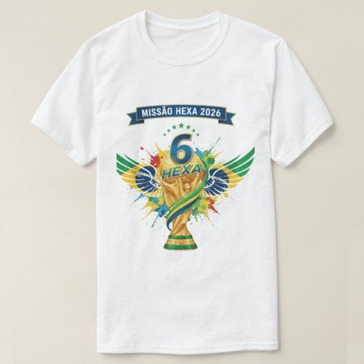 Brazil's Road to Hexa: World Cup 2026 Design T-shirt (Design voorkant)