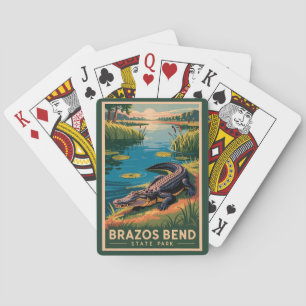 Brazos Bend State Park Texas Reizen Kunst Vintage Pokerkaarten