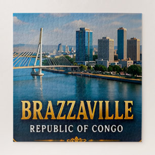 Brazzaville Congostroom en Bruisend Stadsleven Legpuzzel