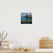 Brazzaville Congostroom en levendig stadsleven Poster (Keuken)