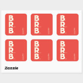 BRB VIERKANTE STICKER (Vel)
