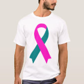 BRCA 1 & 2 Roze & Blauwgroen Bewustmaking Lint T-S T-shirt (Voorkant)