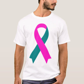 BRCA 1 & 2 Roze & Blauwgroen Bewustmaking Lint T-S T-shirt