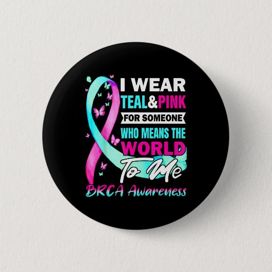 BRCA Awareness Ondersteuning voor borst- en eierst Ronde Button 5,7 Cm (Voorkant)