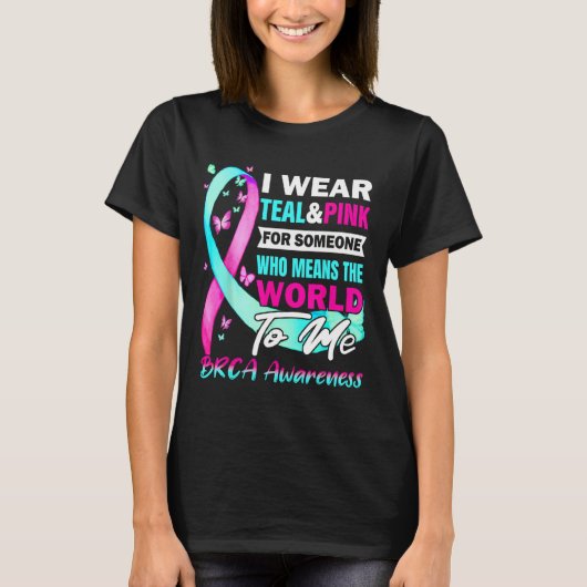 BRCA Awareness Ondersteuning voor borst- en eierst T-shirt (Voorkant)