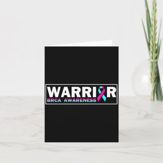 BRCA-bewustzijn Borstkanker Krijger Roze Lint Kaart (Voorkant)