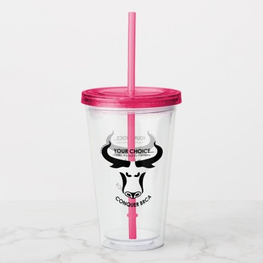 BRCA Previvor Conquer Tumbler Acryl Drinkbeker (Voorkant)