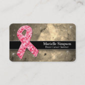 BRCA Roze Glitter Breast Cancer Survivor Coach Bu Visitekaartje (Voorkant)