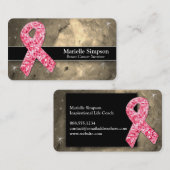 BRCA Roze Glitter Breast Cancer Survivor Coach Bu Visitekaartje (Voorkant / Achterkant)