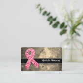 BRCA Roze Glitter Breast Cancer Survivor Coach Bu Visitekaartje (Staand voorkant)