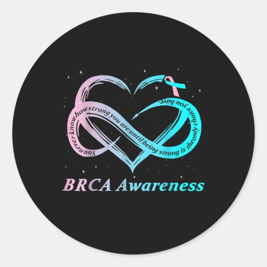 BRCA Warrior in het bewustzijn van borstkanker Ronde Sticker (Voorkant)