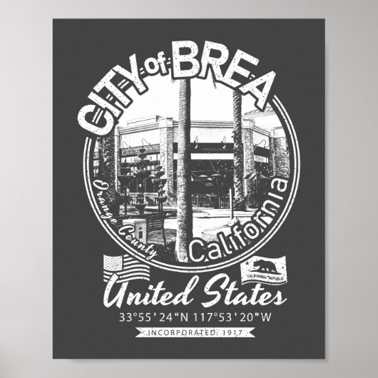 BREA CALIFORNIA - STAD BREA CA POSTER (Voorkant)