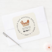 Bread Bakery Grow your Business Social media Vierkante Sticker (Envelop)