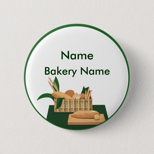 Bread Basket Bakery Name Tag Button (Voorkant)