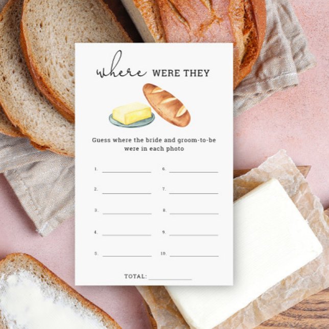 Bread & Butter, Waar waren ze bruidsuitje spel (Creator heeft geüpload)