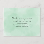 Bread Care Instructions Simple Green Watercolor Bedankkaart (Achterkant)