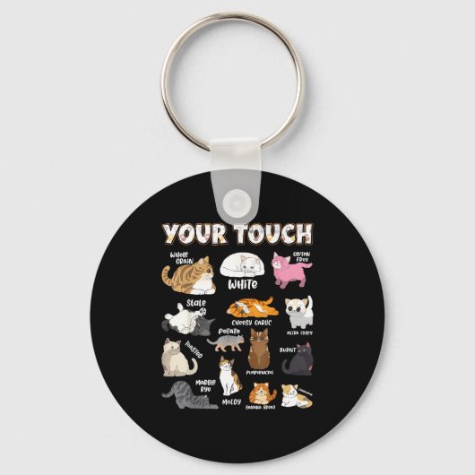 Bread Cats Variety Punny Cartoon Kitty Design  Sleutelhanger (Voorkant)