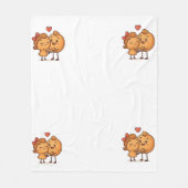 Bread of Love – Schattige en uniek Cartoon ontwerp Fleece Deken (Voorkant)