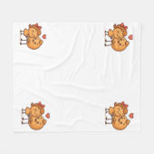 Bread of Love – Schattige en uniek Cartoon ontwerp Fleece Deken (Voorkant (Horizontaal))