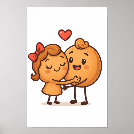 Bread of Love – Schattige en uniek Cartoon ontwerp Poster (Voorkant)