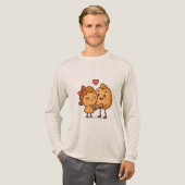 Bread of Love – Schattige en uniek Cartoon ontwerp Tri-Blend Shirt (Voorkant)