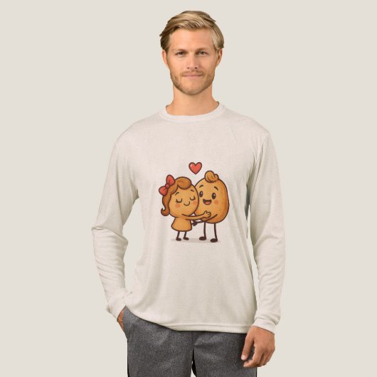 Bread of Love – Schattige en uniek Cartoon ontwerp Tri-Blend Shirt (Voorkant)