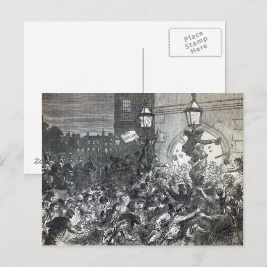 Bread Riot bij de ingang van het Parlement Briefkaart (Voorkant / Achterkant)