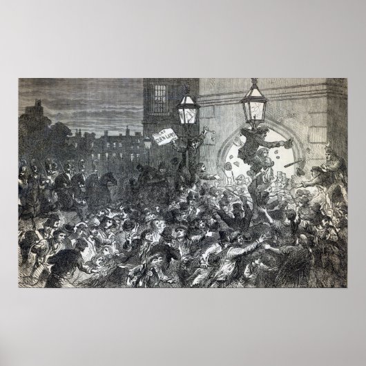Bread Riot bij de ingang van het Parlement Poster (Voorkant)