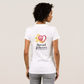 Bread & Roses Dames V-hals Wit T-shirt (Achterkant volledig)