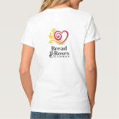 Bread & Roses Dames Wit V-hals T-shirt (Achterkant)