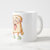 Bread Tony Tired Mood – Funny Bread T-Shirt Grote Koffiekop (Voorkant rechts)