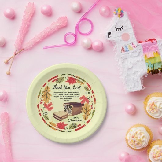 BREAD VAN LEVEN Happy Thanksgiving Christelijk Papieren Bordje (Feest)