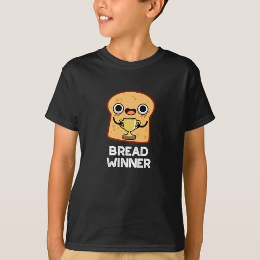 Bread Winner Funny Food Pun Dark BG T-shirt (Voorkant)