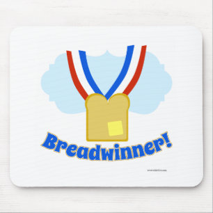 Breadwinnaar Medal Funny Employment Cartoon Muismat