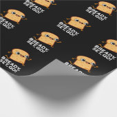 Bready set Go Funny Running Bread Pun Dark BG Cadeaupapier (Hoek)