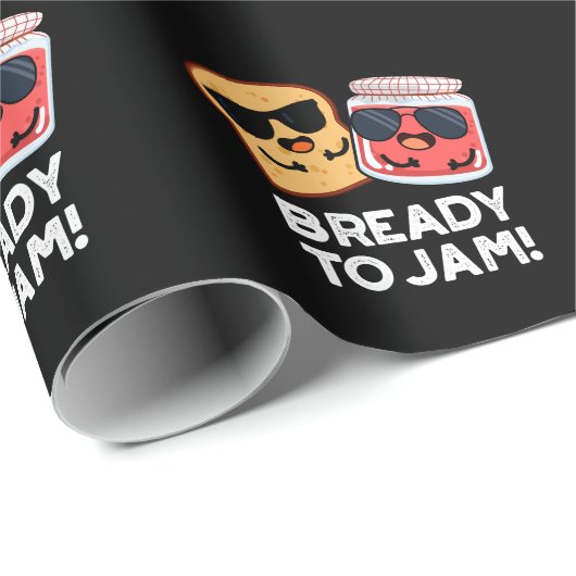 Bready to Jam Funny Bread Jam Pun Dark BG Cadeaupapier (Rol Hoek)
