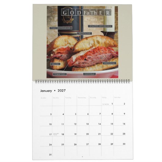 Break Brood: Elementen van een Sandwich-agenda Kalender (Jan 2027)