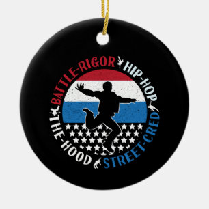 Break Dance Breakdancing Hip-Hop Jongen Keramisch Ornament