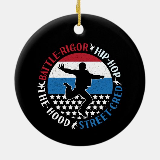 Break Dance Breakdancing Hip-Hop Jongen Keramisch Ornament (Achterkant)