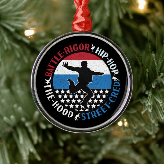 Break Dance Breakdancing Hip-Hop Jongen Metalen Ornament (Boom)