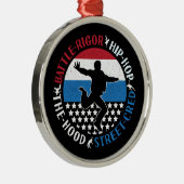 Break Dance Breakdancing Hip-Hop Jongen Metalen Ornament (Rechts)