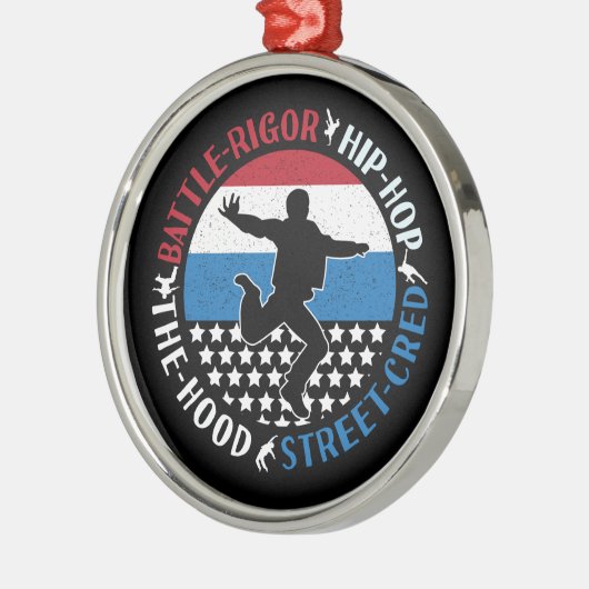 Break Dance Breakdancing Hip-Hop Jongen Metalen Ornament (Links)